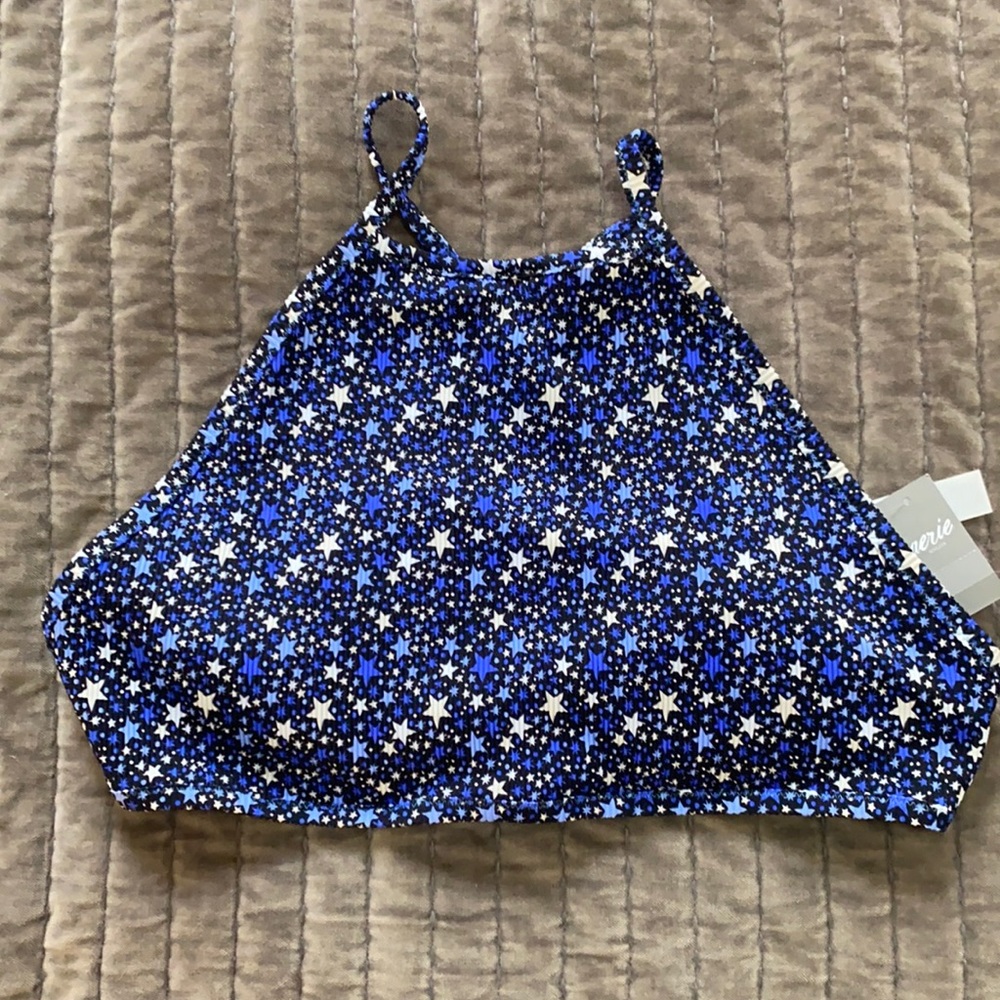 Aerie blue star bikini top
